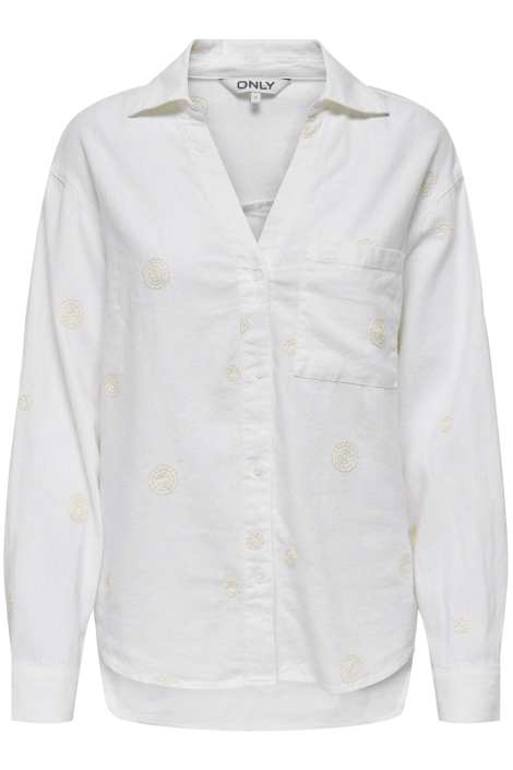 Only onlcaro l/s linen bl emb shirt cc p